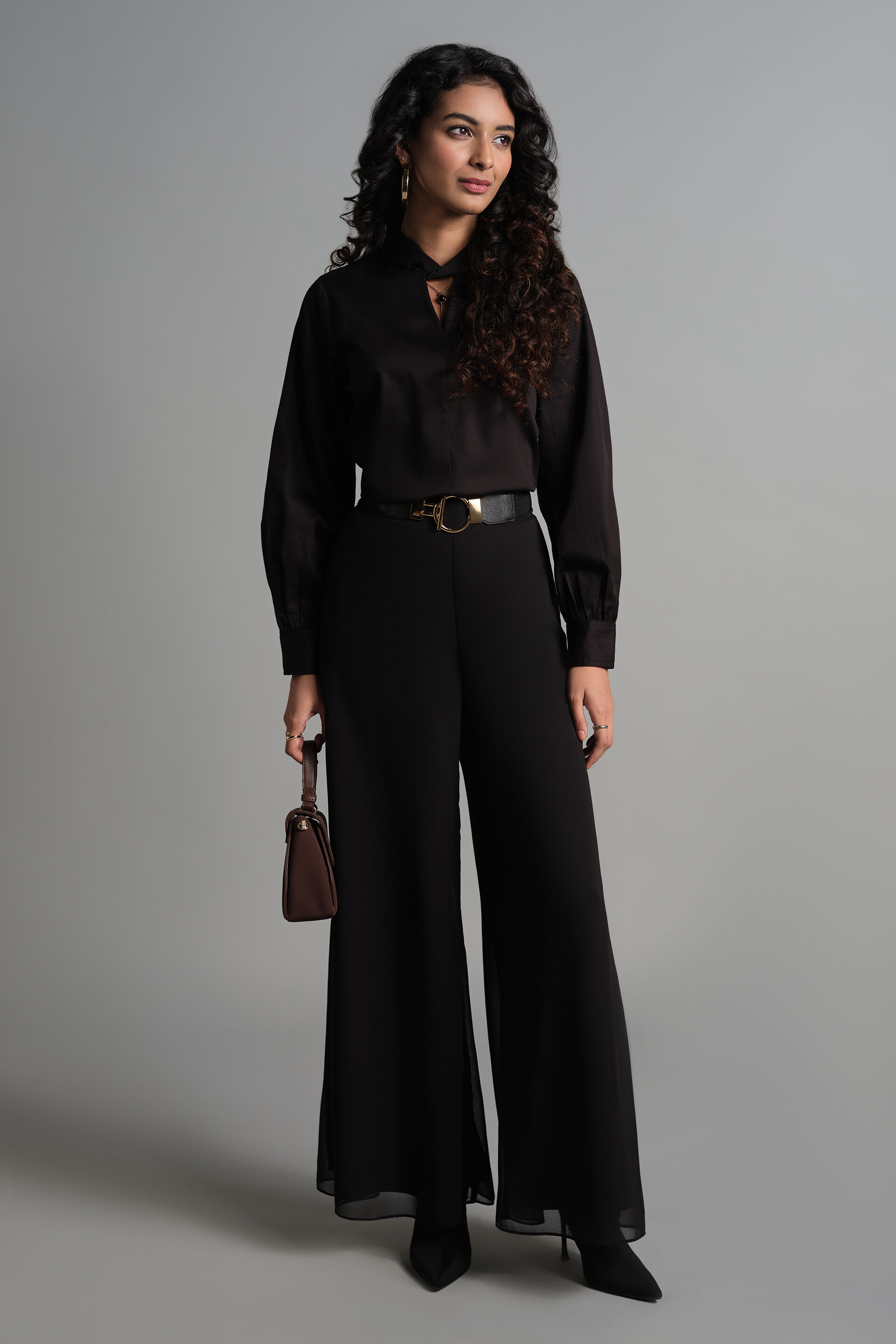 Aleida Black Top, Black, image 2